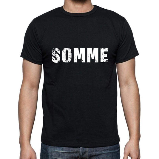 Somme Mens Short Sleeve Round Neck T-Shirt 5 Letters Black Word 00006 - Casual