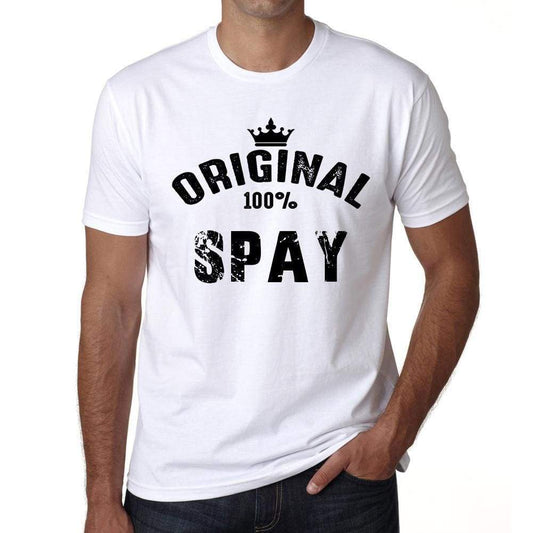 Spay 100% German City White Mens Short Sleeve Round Neck T-Shirt 00001 - Casual
