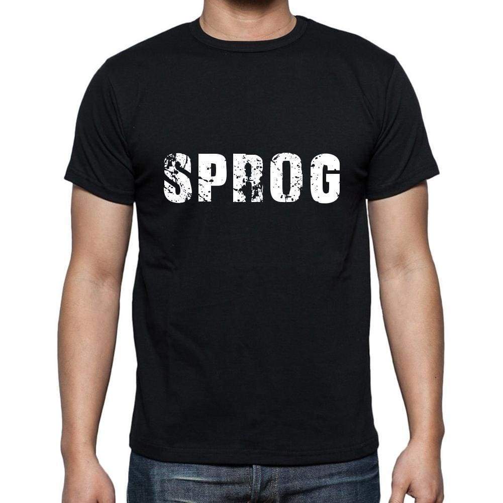 Sprog Mens Short Sleeve Round Neck T-Shirt 5 Letters Black Word 00006 - Casual