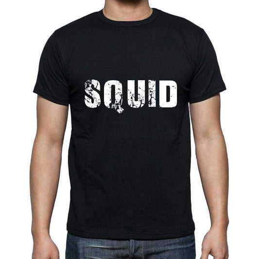 Squid Mens Short Sleeve Round Neck T-Shirt 5 Letters Black Word 00006 - Casual