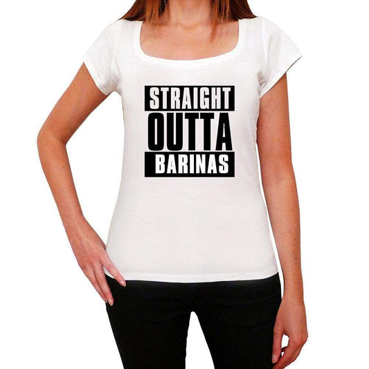 Straight Outta Barinas Womens Short Sleeve Round Neck T-Shirt 00026 - White / Xs - Casual