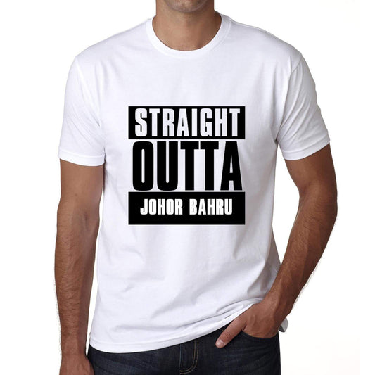 Straight Outta Johor Bahru Mens Short Sleeve Round Neck T-Shirt 00027 - White / S - Casual