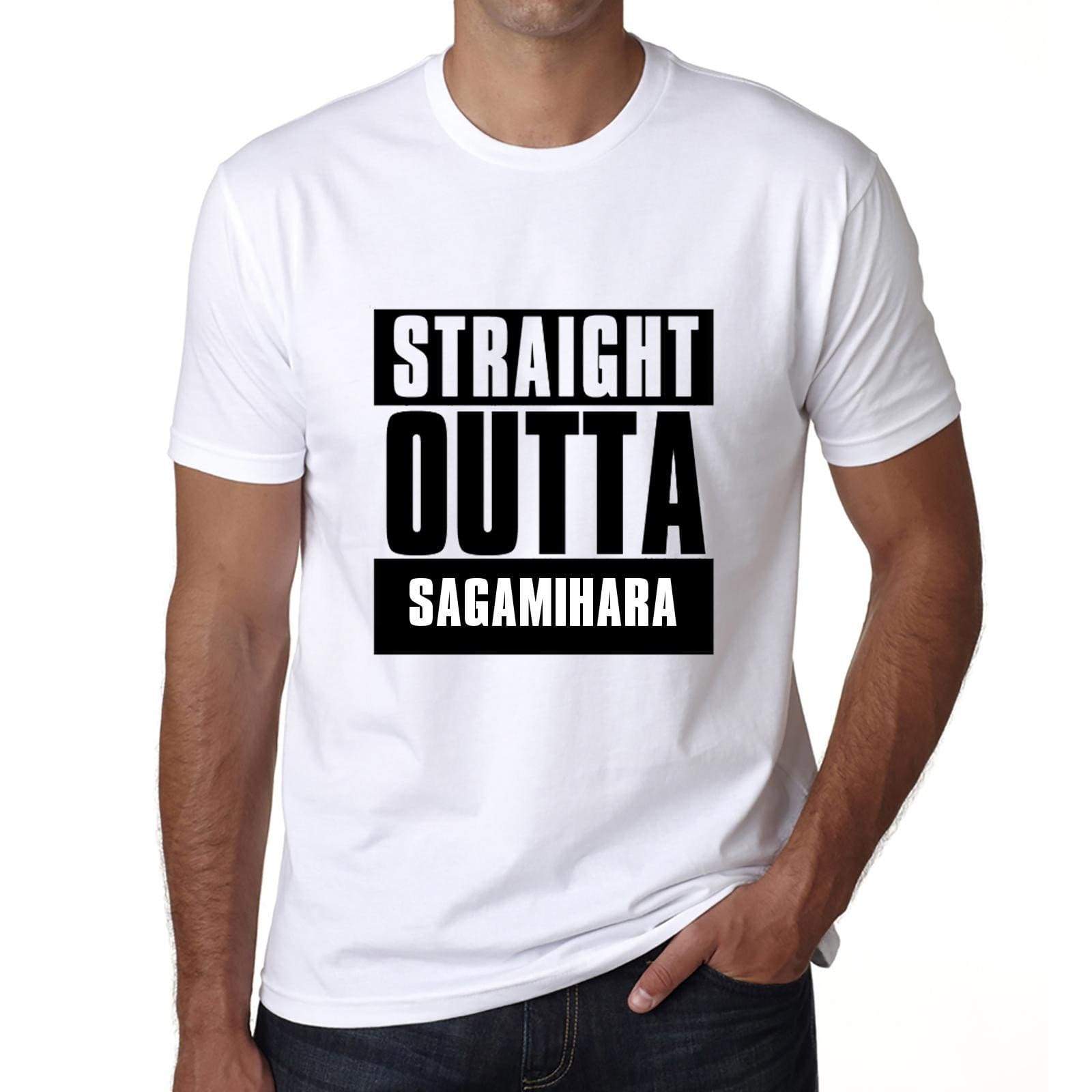 Straight Outta Sagamihara Mens Short Sleeve Round Neck T-Shirt 00027 - White / S - Casual