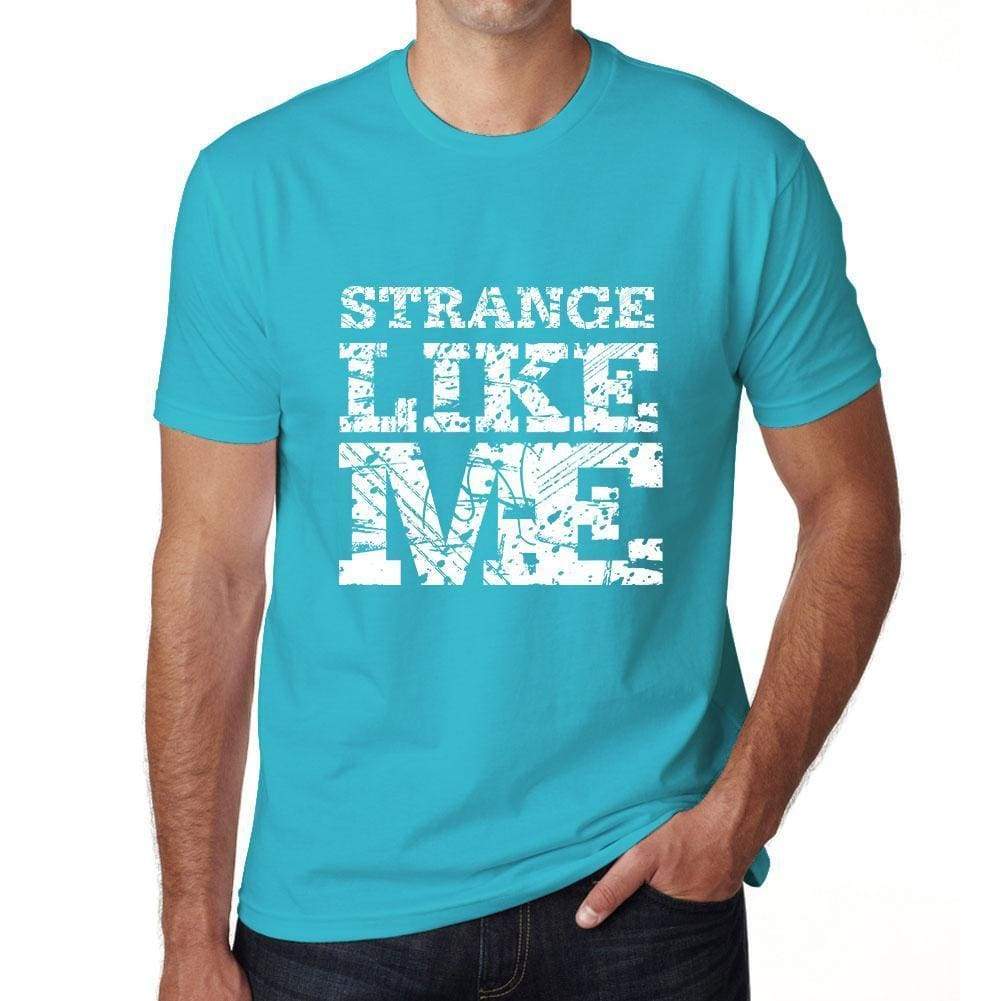 Strange Like Me Blue Mens Short Sleeve Round Neck T-Shirt - Blue / S - Casual