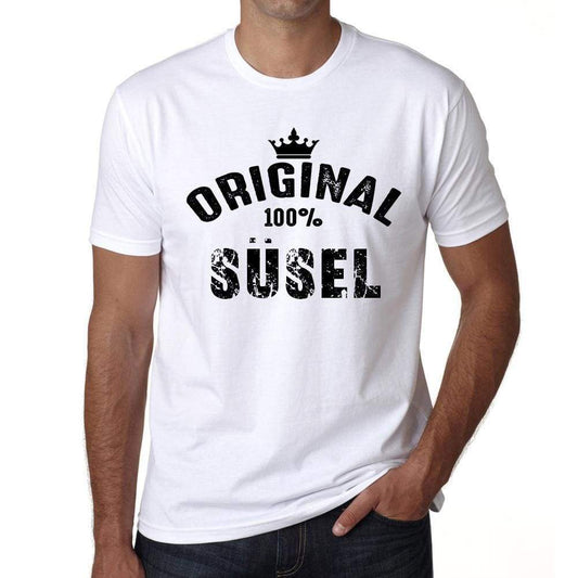 Süsel 100% German City White Mens Short Sleeve Round Neck T-Shirt 00001 - Casual