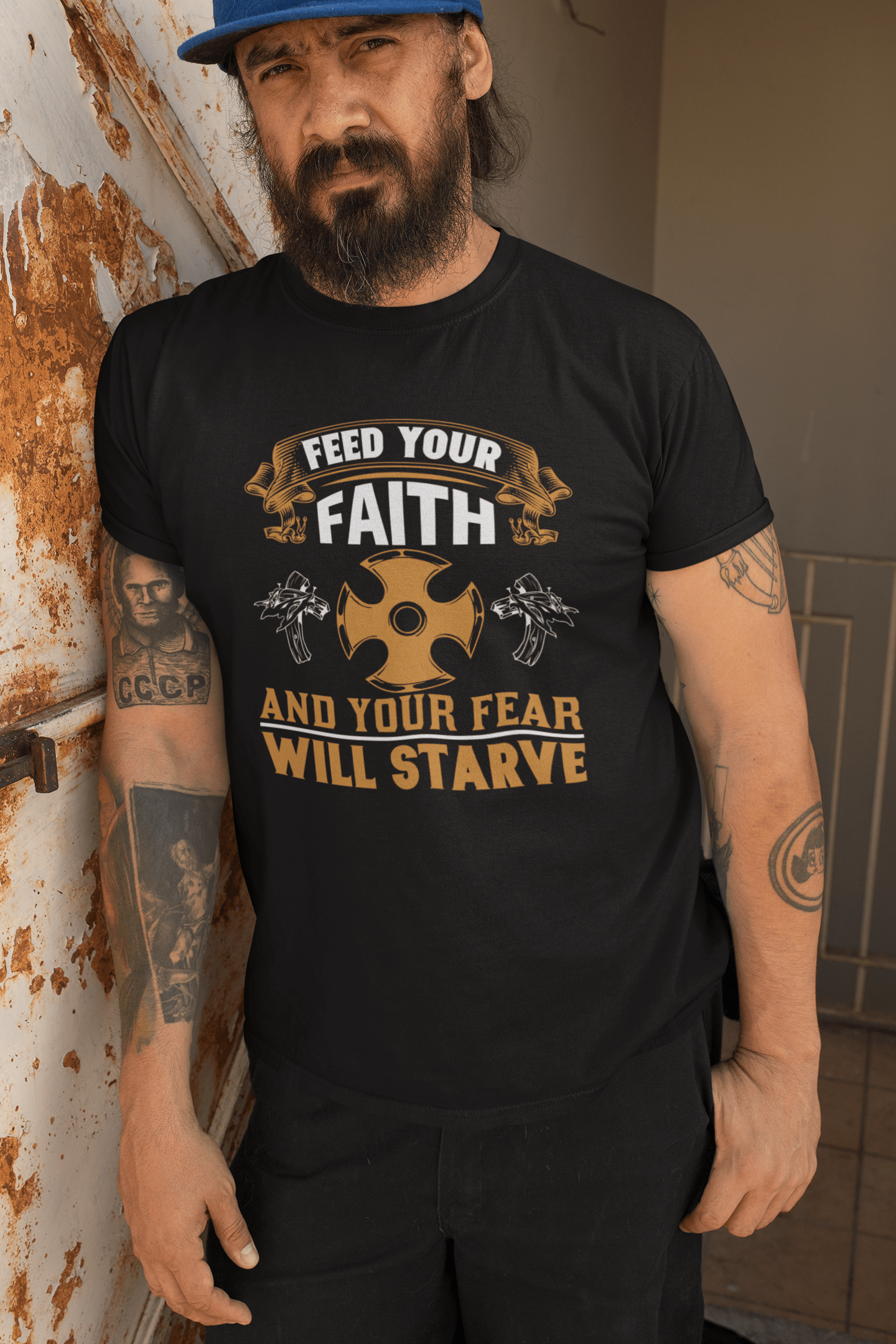 T-shirt ULTRABASIC pour hommes Nourrissez votre foi - Chemise religieuse chrétienne