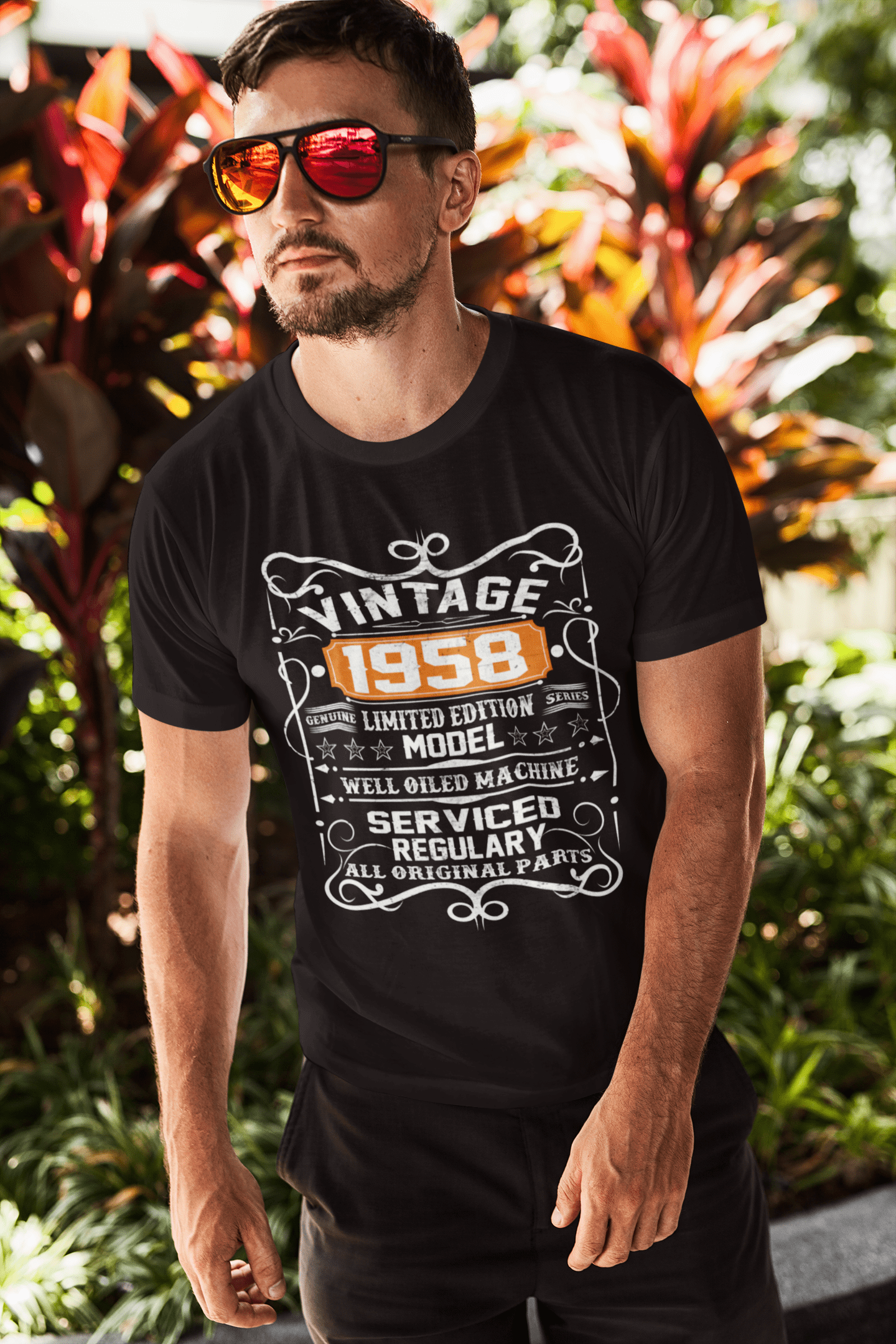 ULTRABASIC Men's T-Shirt Vintage 1958 Limited Edition Well Oiled Machine - 62nd Birthday Tee Shirt