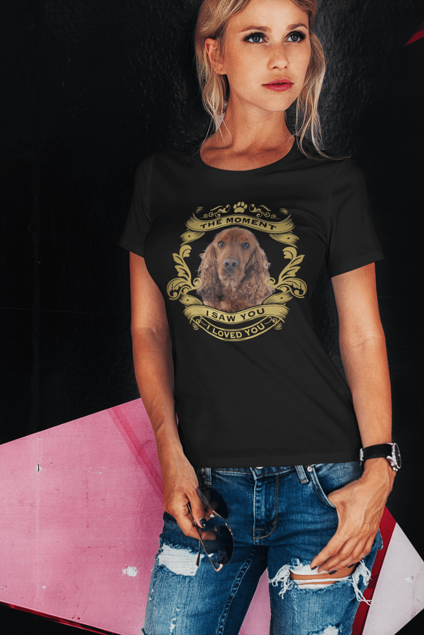 ULTRABASIC Women's Organic T-Shirt Cocker Spaniel Dog - Moment I Saw You I Loved You Puppy Tee Shirt for Ladies