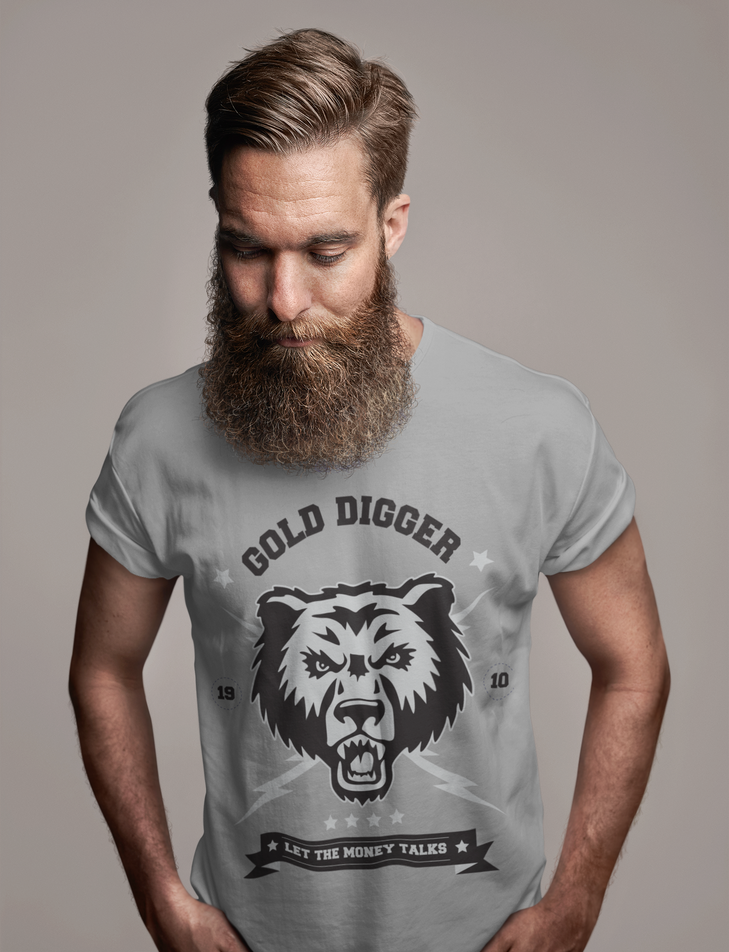 ULTRABASIC Herren-Grafik-T-Shirt „Money Talks Bear“-Shirt für Männer