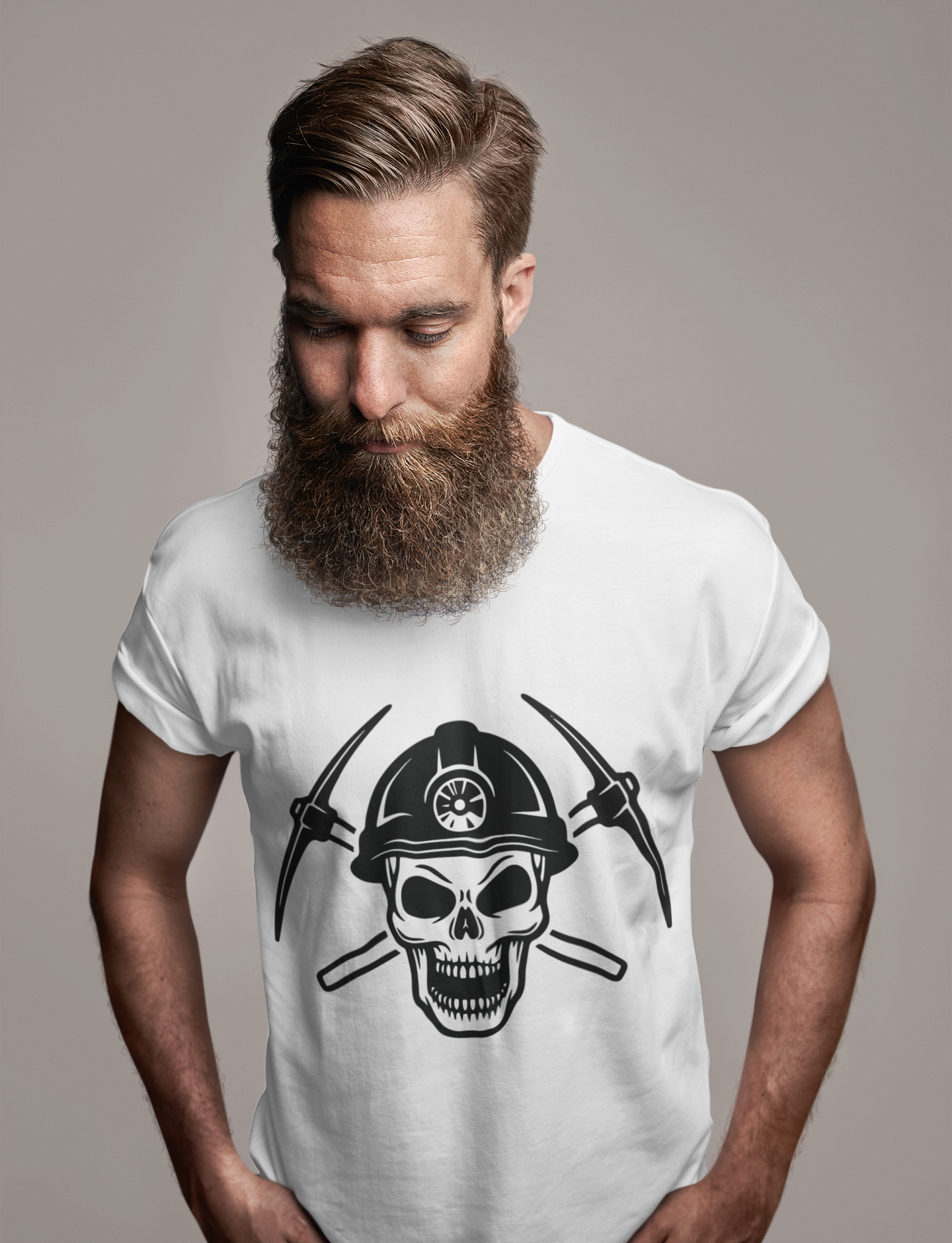 ULTRABASIC Herren-Grafik-T-Shirt – Miner-Schädel-Shirt – lustiges Neuheits-Shirt