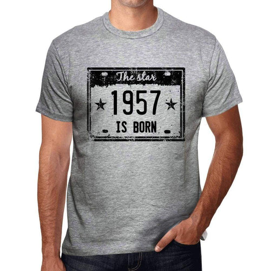 The Star 1957 Is Born Mens T-Shirt Grey Birthday Gift 00454 - Grey / S - Casual
