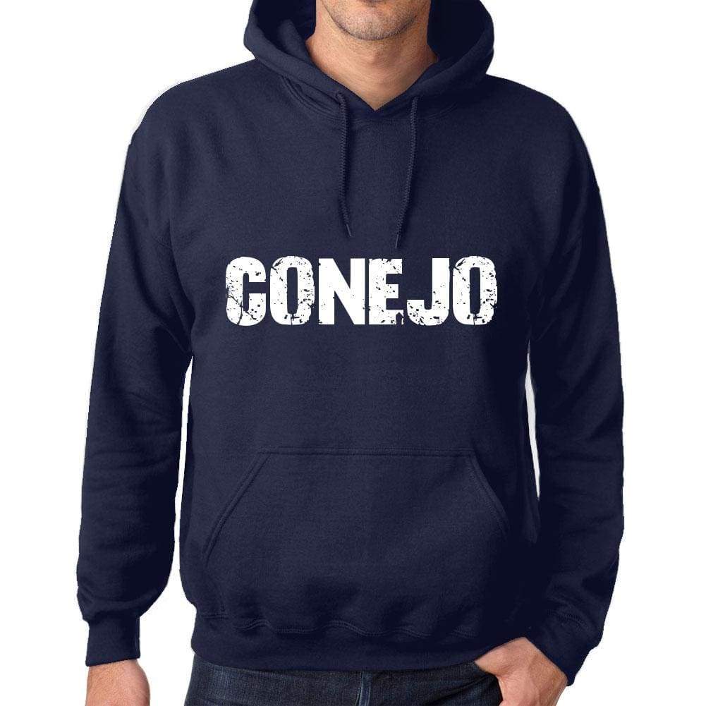 Unisex Printed Graphic Cotton Hoodie Popular Words Conejo French Navy - French Navy / Xs / Cotton - Hoodies