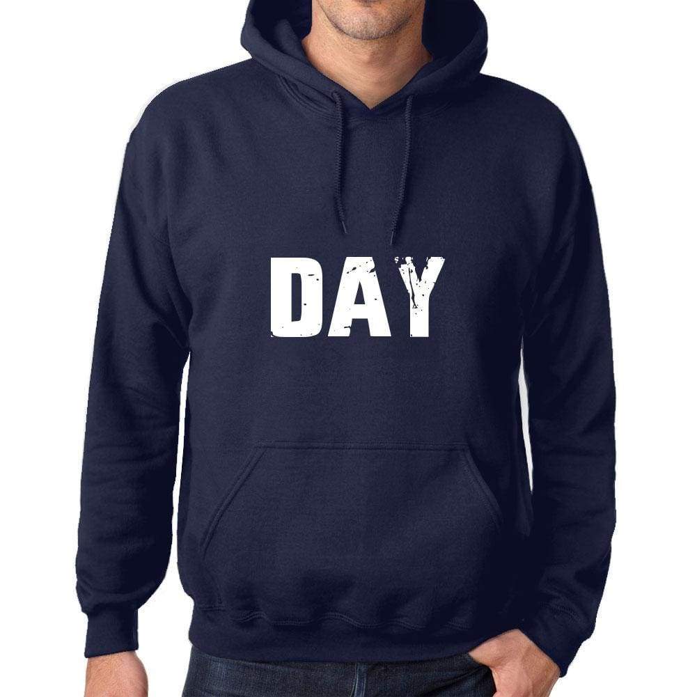 Unisex Printed Graphic Cotton Hoodie Popular Words Day French Navy - French Navy / Xs / Cotton - Hoodies