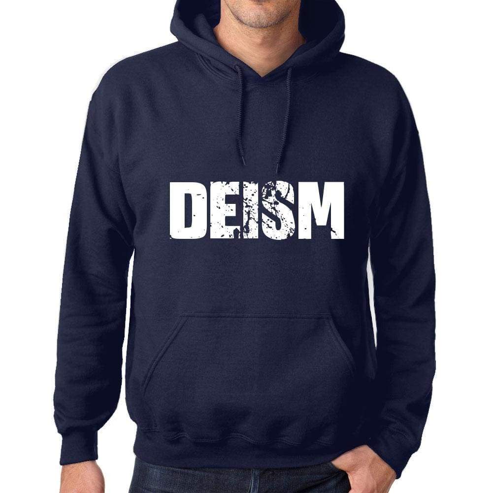 Unisex Printed Graphic Cotton Hoodie Popular Words Deism French Navy - French Navy / Xs / Cotton - Hoodies