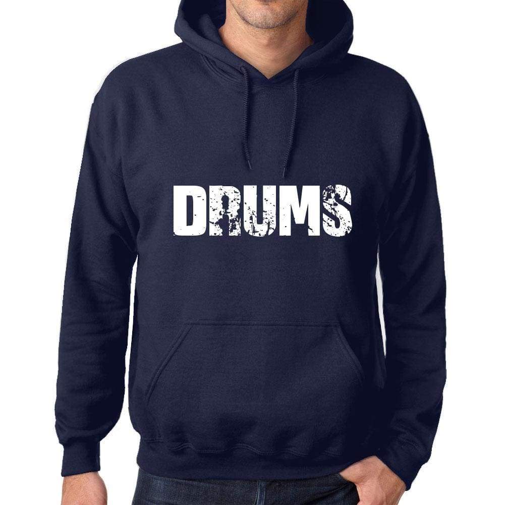 Unisex Printed Graphic Cotton Hoodie Popular Words Drums French Navy - French Navy / Xs / Cotton - Hoodies