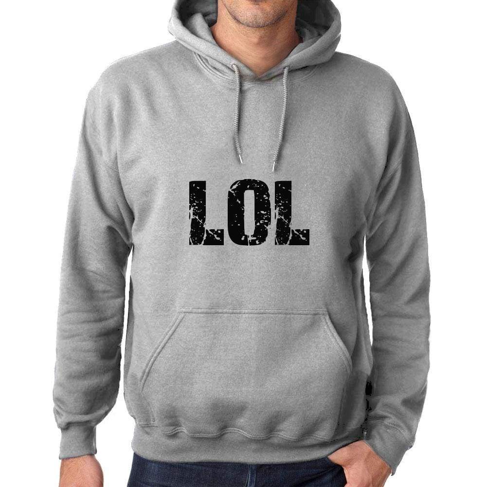 Unisex Printed Graphic Cotton Hoodie Popular Words Lol Grey Marl - Grey Marl / Xs / Cotton - Hoodies