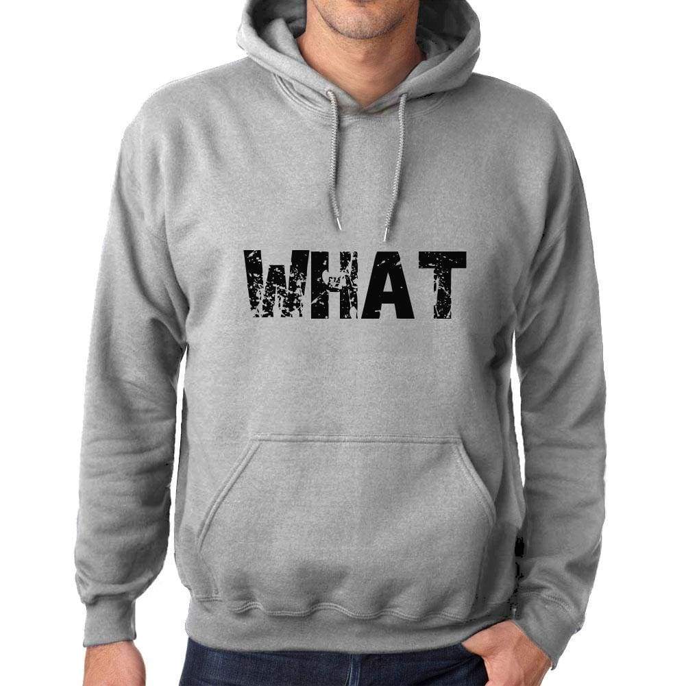 Unisex Printed Graphic Cotton Hoodie Popular Words What Grey Marl - Grey Marl / Xs / Cotton - Hoodies