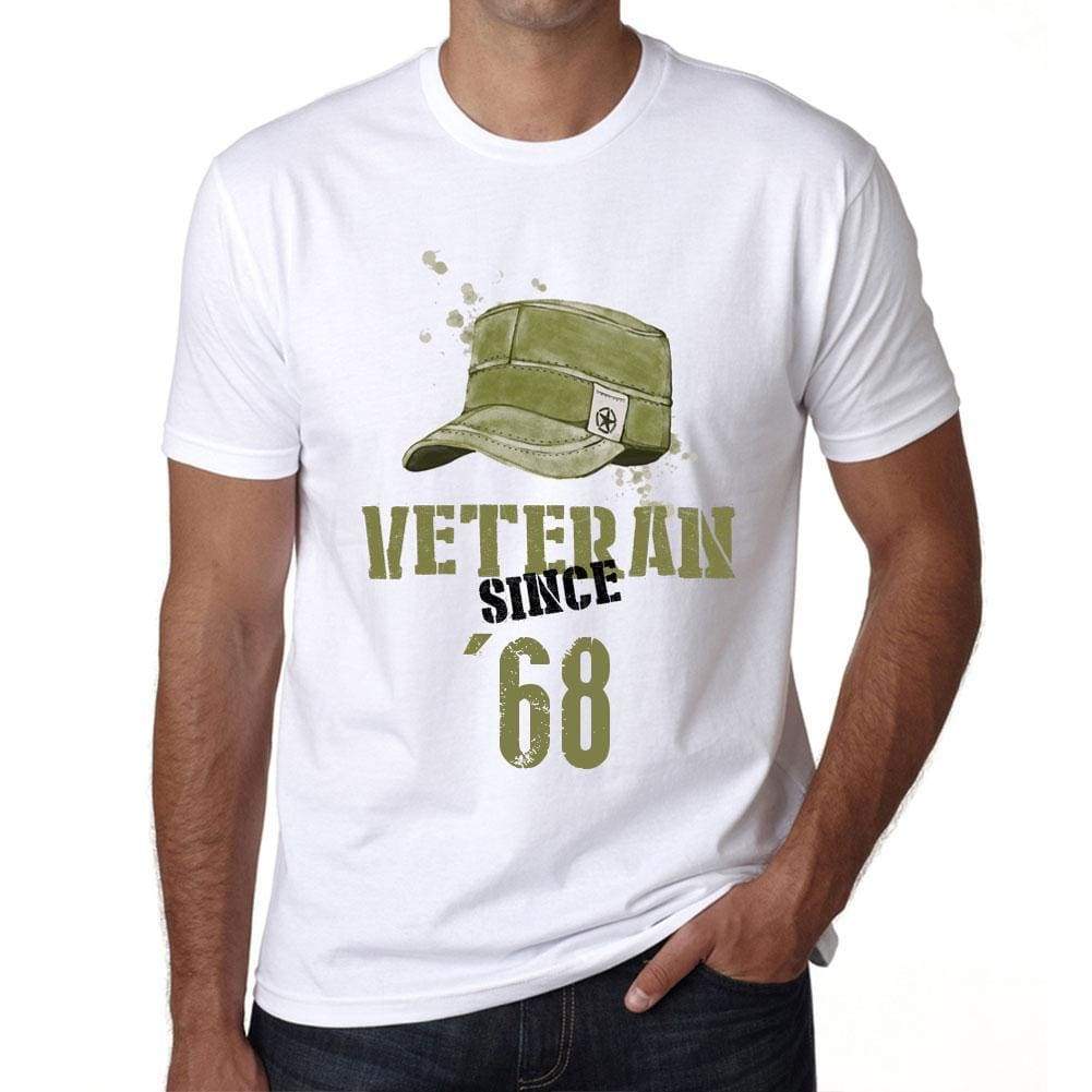 Veteran Since 68 Mens T-Shirt White Birthday Gift 00436 - White / Xs - Casual
